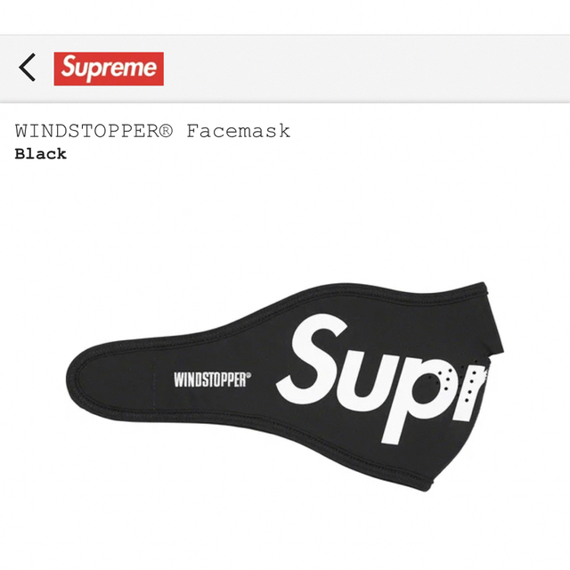 Supreme WINDSTOPPER Facemask black