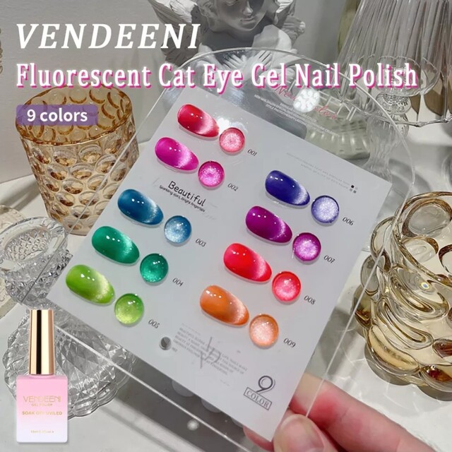 VENDEENI  ネオンカラー キャッツアイ マグネットジェル 蛍光色