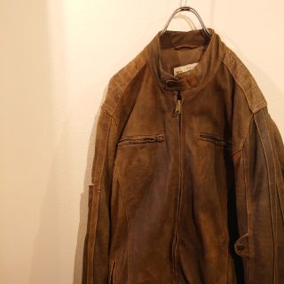 WILSONS Leather シングルライダースジャケット ブラウン(レザージャケット)