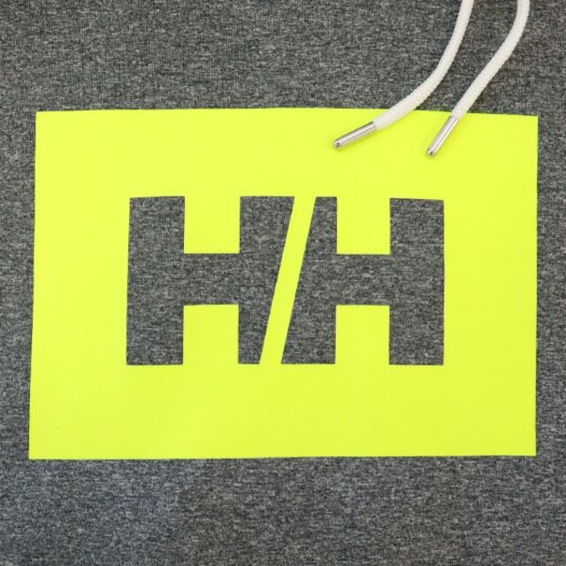 HELLY HANSEN(ヘリーハンセン)のヘリーハンセン ロゴプリント スウェットプルパーカー L グレー_イエロー HELLY HANSEN メンズ 【中古】  【221231】 メンズのトップス(パーカー)の商品写真