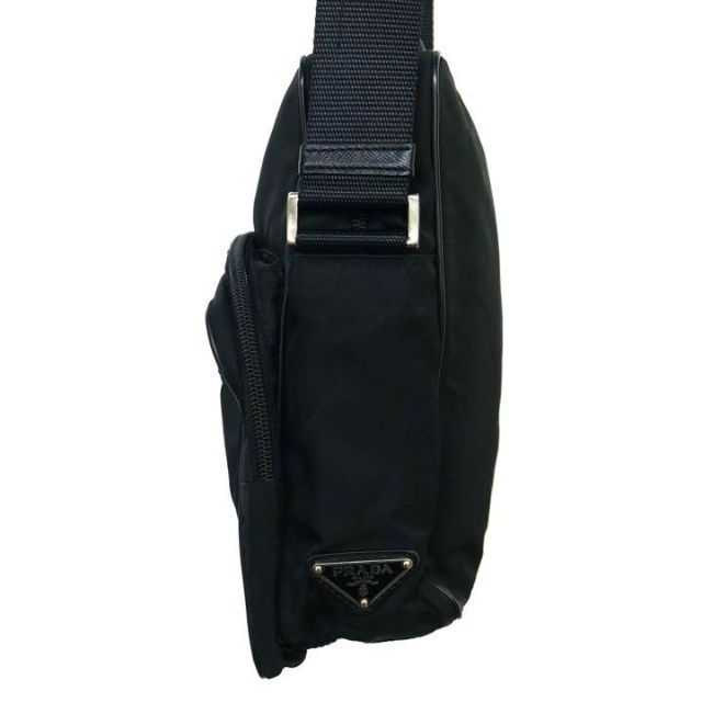 極美品 PRADA プラダ ショルダーバッグ 黒 ナイロン テスート-