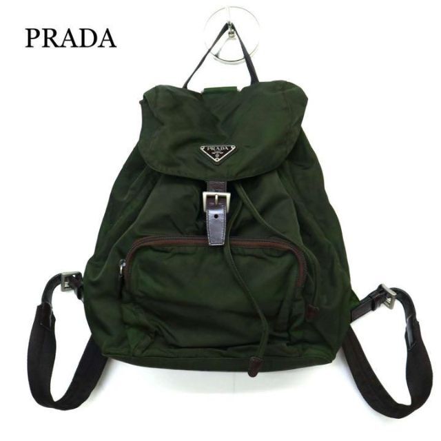B品セール PRADA リュック ナイロン バックパック オールド カーキ