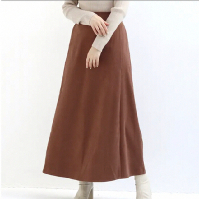 RETRO GIRL(レトロガール)のレトロガール スエードライク ロングスカート M ブラウン  レディースのスカート(ロングスカート)の商品写真