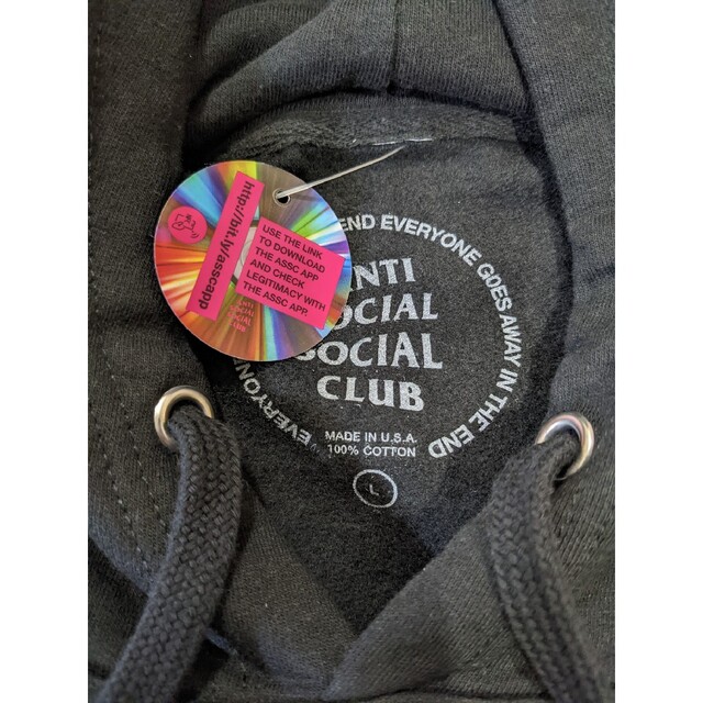 ANTI SOCIAL SOCIAL CLUB(アンチソーシャルソーシャルクラブ)のアンチソーシャルソーシャルクラブ　フラグメント　パーカー　L　アンチ assc メンズのトップス(パーカー)の商品写真