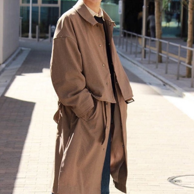 WAY BAL COLLAR SHARE COAT beige check | www.innoveering.net