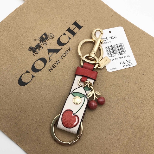 【COACH☆新作】☆トリガー スナップ バッグ チャーム☆ハート チェリー☆