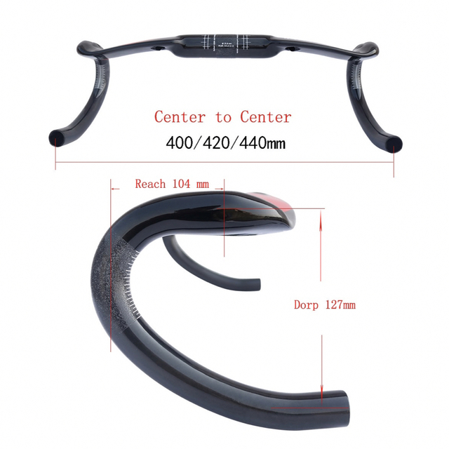フルカーボンハンドル ドロップハンドル 31.8x420mm 3K艶黒 フルカーボンハンドル ドロップハンドル 31.8x420mm 3K艶黒