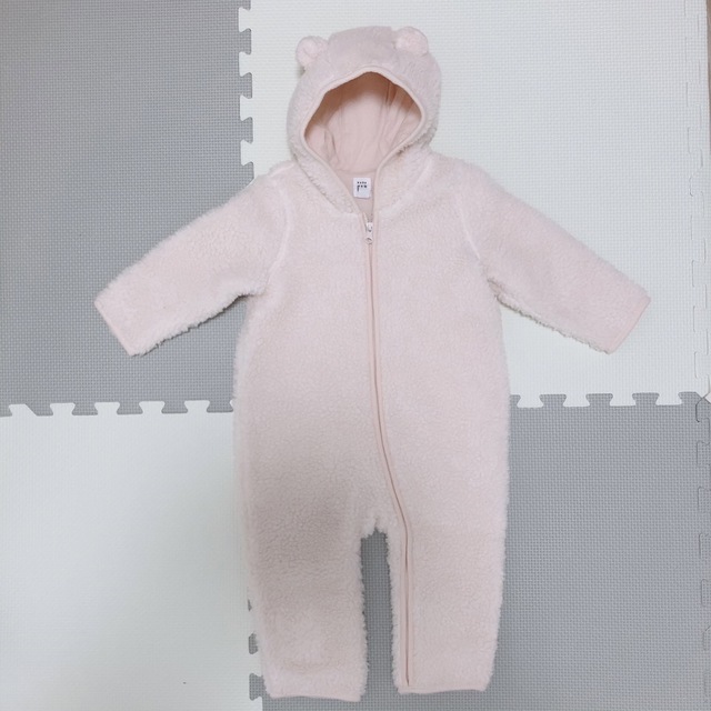 babyGAP(ベビーギャップ)の【美品】Baby GAP カバーオール 80cm くま耳 ベビーピンク キッズ/ベビー/マタニティのベビー服(~85cm)(カバーオール)の商品写真