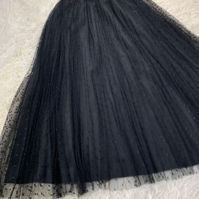 国内外の人気!スカートRED VALENTINO チュール ドット ロング スカート ブラック M
