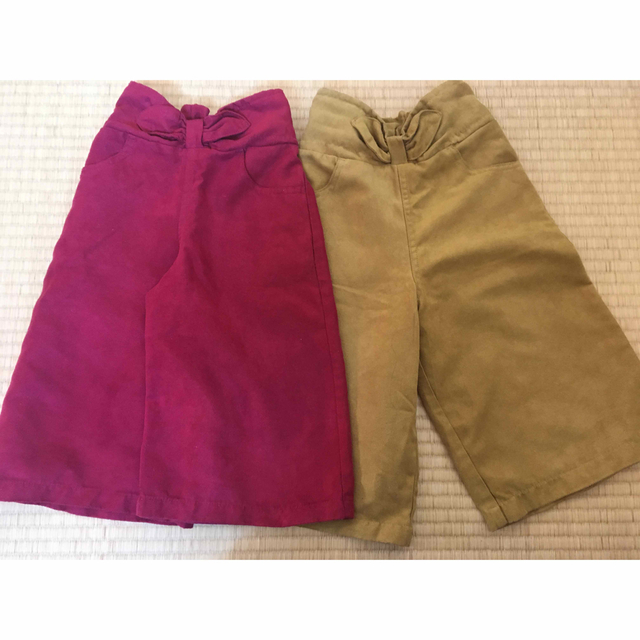 ワイドパンツ　120 マスタード　値下げ キッズ/ベビー/マタニティのキッズ服女の子用(90cm~)(パンツ/スパッツ)の商品写真