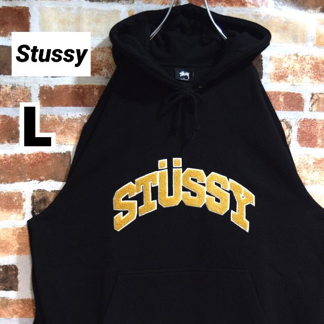 タグ付き 新品 未使用 stussy プルオーバー パーカー イエロー L