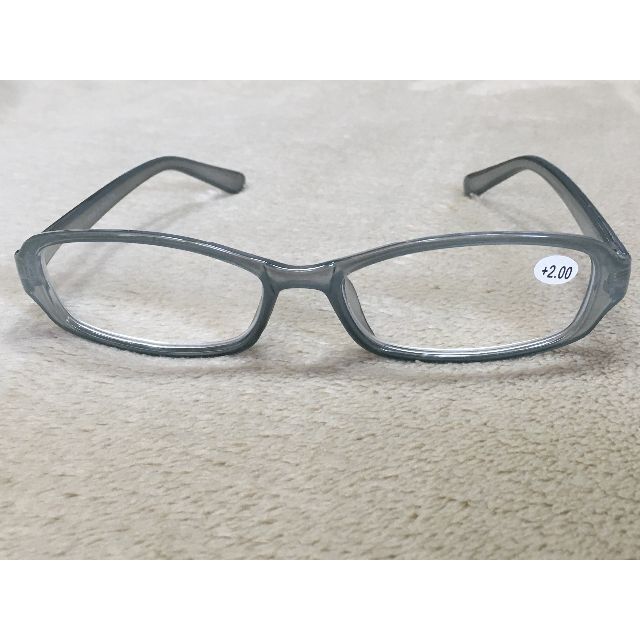 驚きの価格 老眼鏡 +2.50 READING GLASSES クリスタルグレイ
