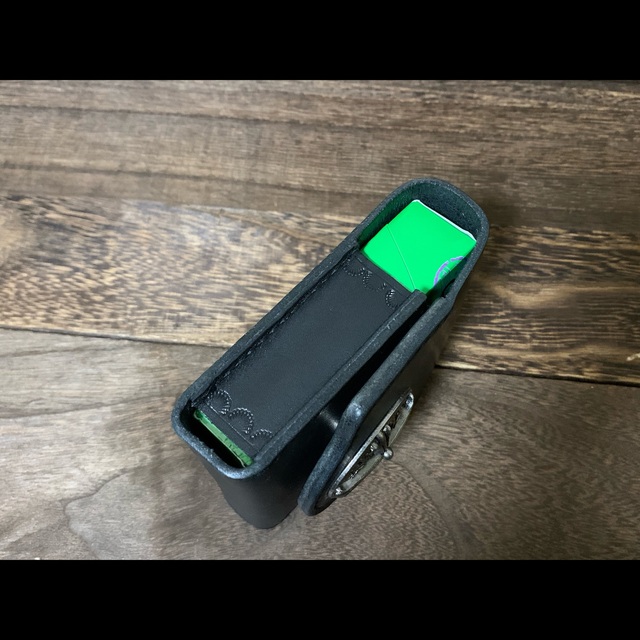 紫③ タバコケース Cigarette case ハンドメイド 革 クロスコンチョ