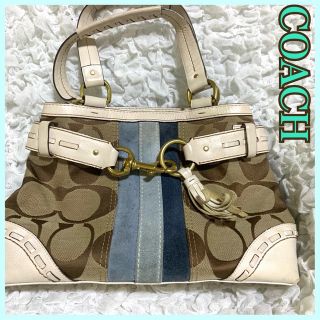 コーチ(COACH)の【COACH】シグネチャー　7026　キャンバス×スエード　　トートバッグ(トートバッグ)