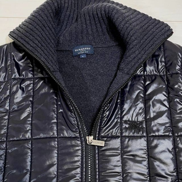 BURBERRY バーバリー ゴルフ L 黒 ニットジャケット ナイロン