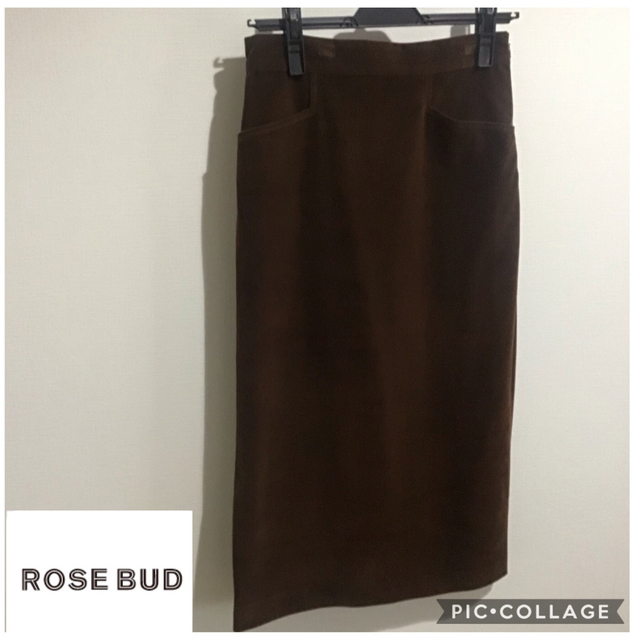 ROSE BUD(ローズバッド)のROSE BUD 後ろスリットタイトスカート　Fサイズ　ブラウン ナロースカート レディースのスカート(ひざ丈スカート)の商品写真