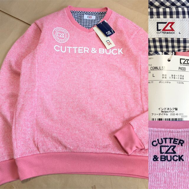 CUTTER & BUCK(カッターアンドバック)の未使用 CUTTER & BUCK ニット L ピンク スウェット デサント スポーツ/アウトドアのゴルフ(ウエア)の商品写真