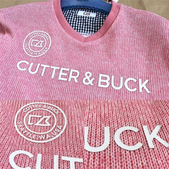 CUTTER & BUCK(カッターアンドバック)の未使用 CUTTER & BUCK ニット L ピンク スウェット デサント スポーツ/アウトドアのゴルフ(ウエア)の商品写真