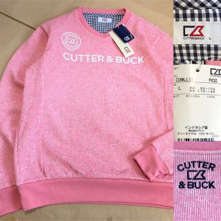 カッターアンドバック(CUTTER & BUCK)の未使用 CUTTER & BUCK ニット L ピンク スウェット デサント(ウエア)