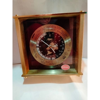 世界時計（ゴールド）21×22cm(置時計)