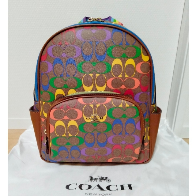 バッグ新品 コーチ COACH リュックサック コート バックパック カーキ マルチ