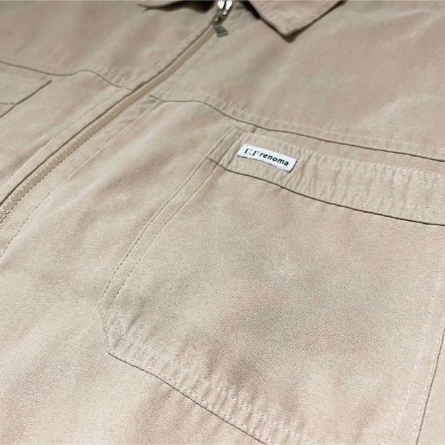 L マットベージュ ジップアップ シャツジャケット ライトアウター メンズ メンズのジャケット/アウター(ブルゾン)の商品写真