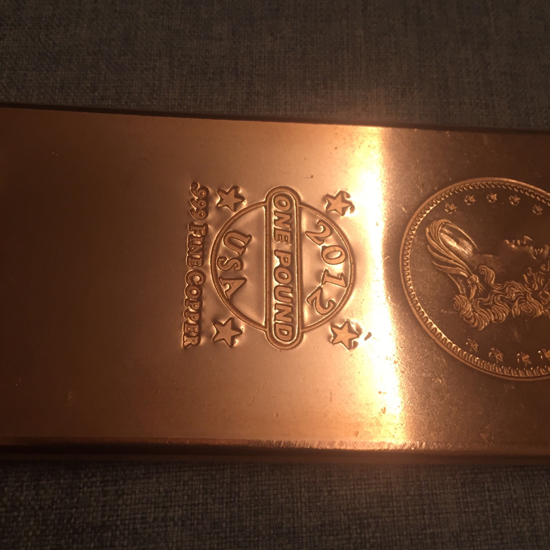 希少レア 純銅 1ポンド 16オンス キャップドバスト 銅塊 インゴット銅
