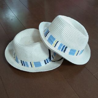 キッズフォーレ(KIDS FORET)の※専用※【２点セット】麦わら帽子  折り畳める リボン 双子 54cm(帽子)