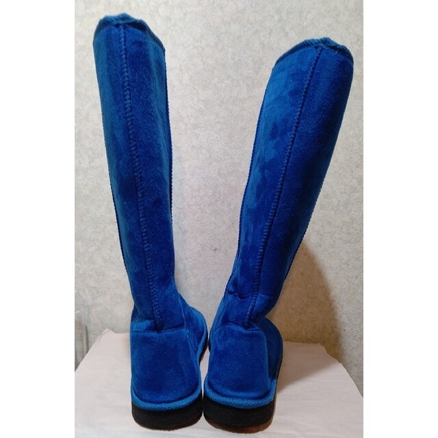ロイヤルブルー　ロング丈ムートンブーツ　24~24.5cm レディースの靴/シューズ(ブーツ)の商品写真