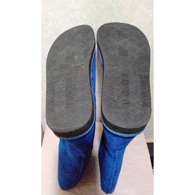 ロイヤルブルー　ロング丈ムートンブーツ　24~24.5cm レディースの靴/シューズ(ブーツ)の商品写真