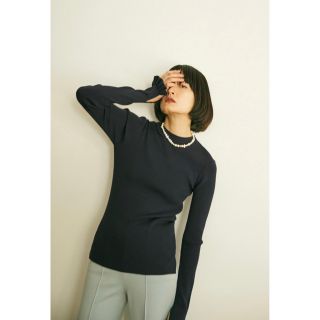 ヘリンドットサイ(HeRIN.CYE)のHeRIN.CYE  Cuff frill middle neck tops(ニット/セーター)