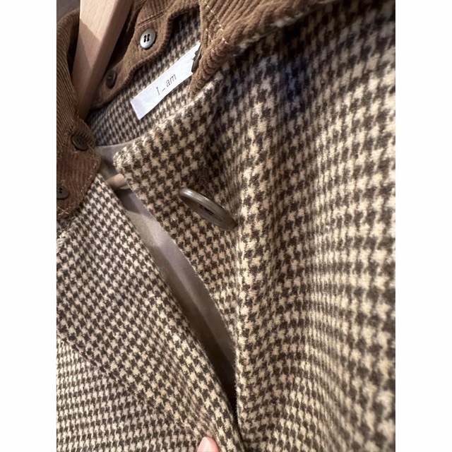 i am eim corduroy collar check coat | wic-capital.net