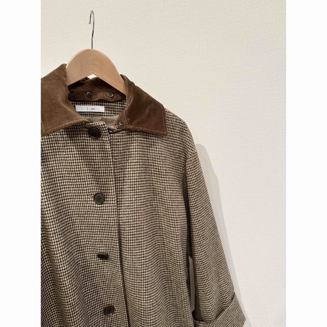 (L_am) corduroy collar check coat