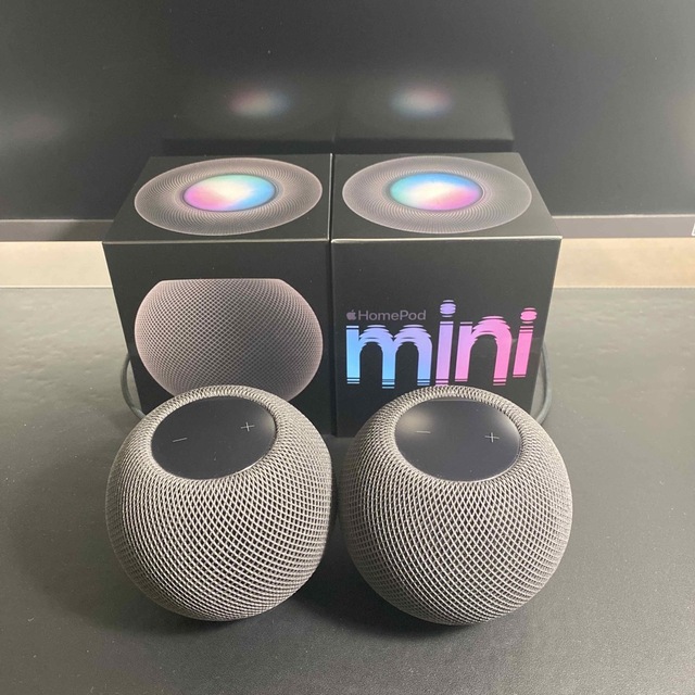 オーディオ機器HomePod mini スペースグレイ ペアセット