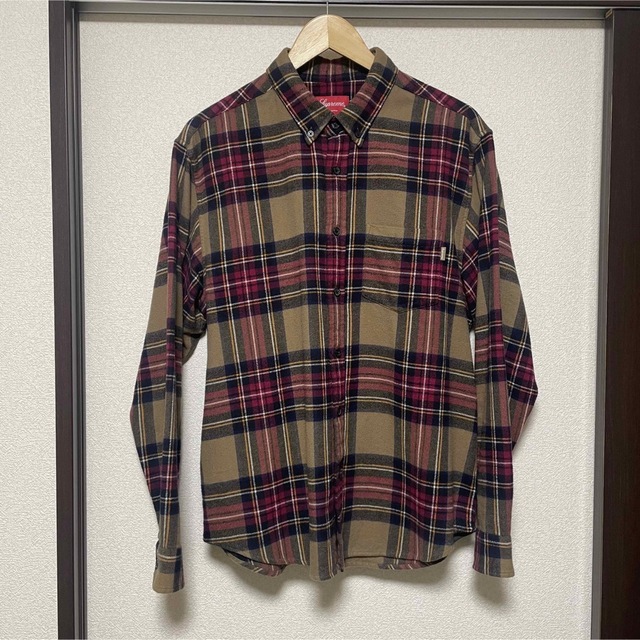 Supreme tartan flannel shirt tan M