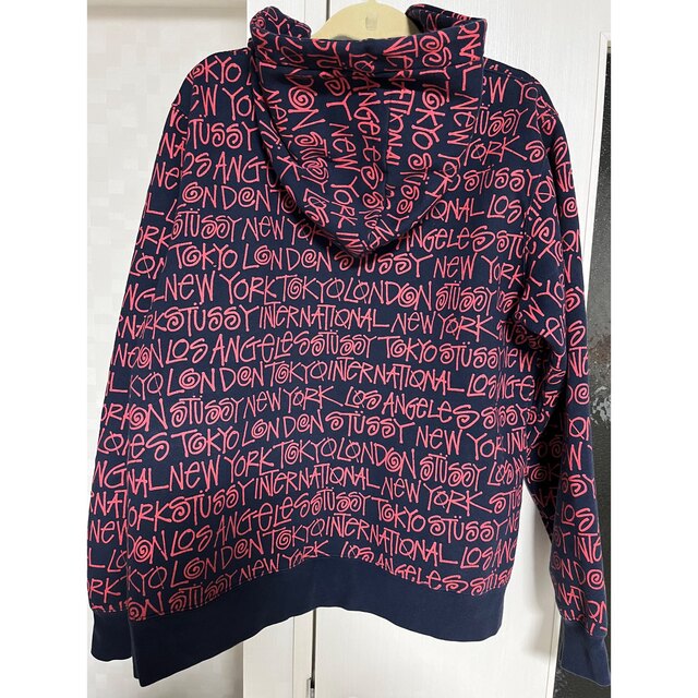 stussy ステューシー　総柄　パーカー　ワールドツアー