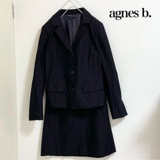 アニエスベー(agnes b.)のアニエスベー　スーツ　セット　ブラック　ストライプ　美品　フォーマル(スーツ)