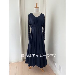 エメ(AIMER)のLace Ladies ネイビー✨新品未使用　フォーマルロングワンピ　(ロングワンピース/マキシワンピース)