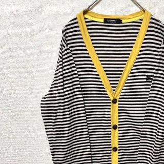 バーバリーブラックレーベル(BURBERRY BLACK LABEL)のカーディガン バーバリーブラックレーベル ホースロゴ ボーダー 羽織り M 2(カーディガン)