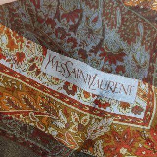 イヴサンローラン(Yves Saint Laurent)のYVES SAINT LAURENT スカーフ 大判ハンカチ シルク 絹 YSL(バンダナ/スカーフ)