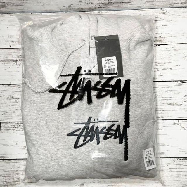 【新品】stussy スウェットパーカー　サイズL グレー 4