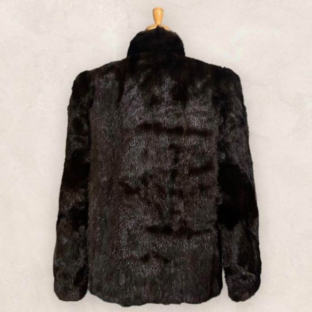 美品】SAGA MINK サガミンク 毛皮コート リアルファー 11号 L 黒-