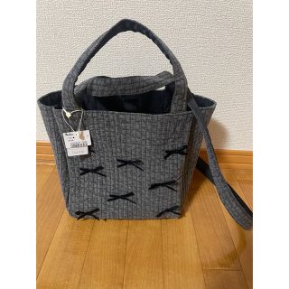 ジプソフィア　リボン　TOWNBAG  BLACK(トートバッグ)