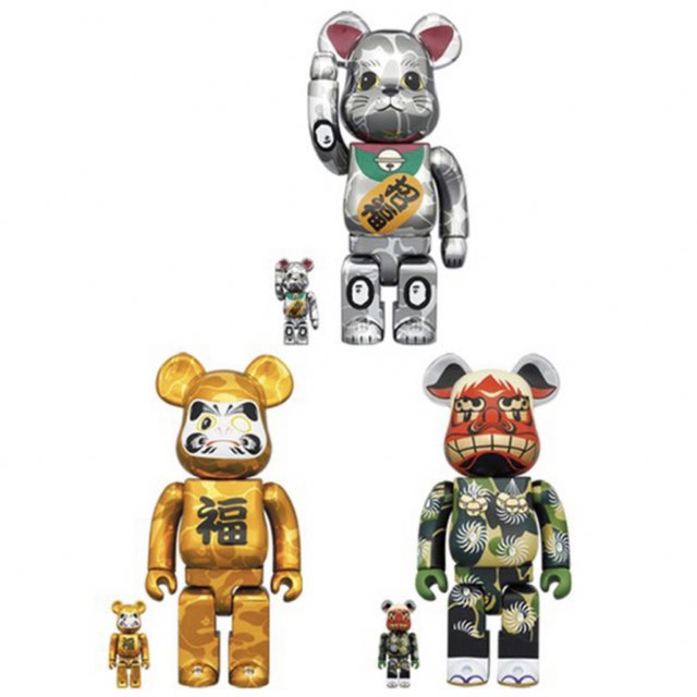 BE@RBRICK BAPE® 招き猫 銀メッキ 達磨 金メッキ 獅子舞 BE@RBRICK BAPE® 招き猫 銀メッキ 達磨 金メッキ 獅子舞