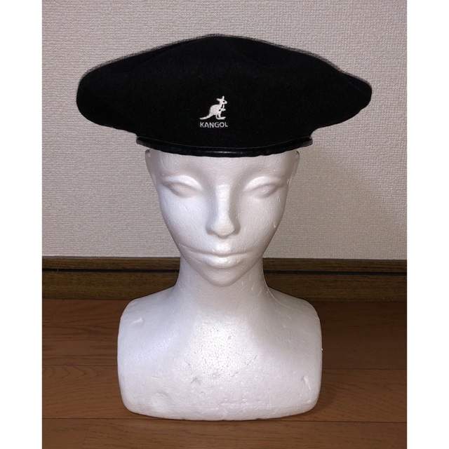 KANGOL(カンゴール)のM 美品 KANGOL ウールビッグモンティ ベレー帽 ハンチング ブラック 黒 メンズの帽子(ハンチング/ベレー帽)の商品写真