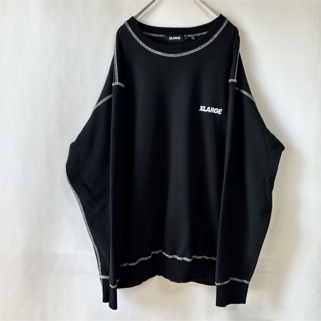 【完売モデル】XLARGE スウェット ゆるだぼ 超デカロゴ グレー  L