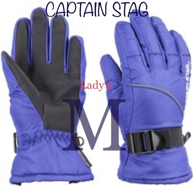 CAPTAIN STAG(キャプテンスタッグ)のレディース キャプテンスタッグ 手袋 スキー ボード 防寒 グローブ 青 M スポーツ/アウトドアのスノーボード(ウエア/装備)の商品写真