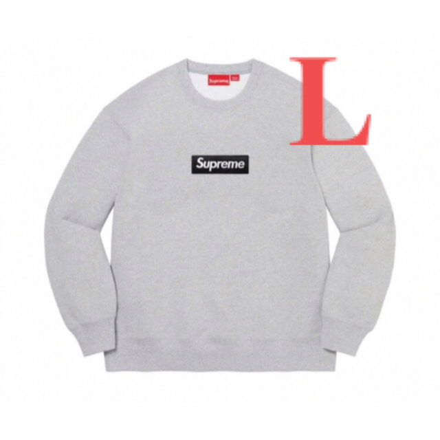 supreme Box Logo Crewneck Heather Grey L