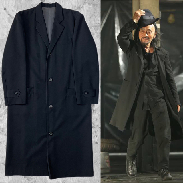 Yohji Yamamoto ウールギャバ ロングコート ヨウジヤマモト 1