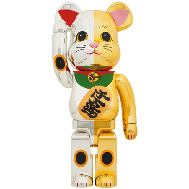 オリジナル 招き猫 BE@RBRICK - BE@RBRICK 開運 1000% 金 銀×千万両
